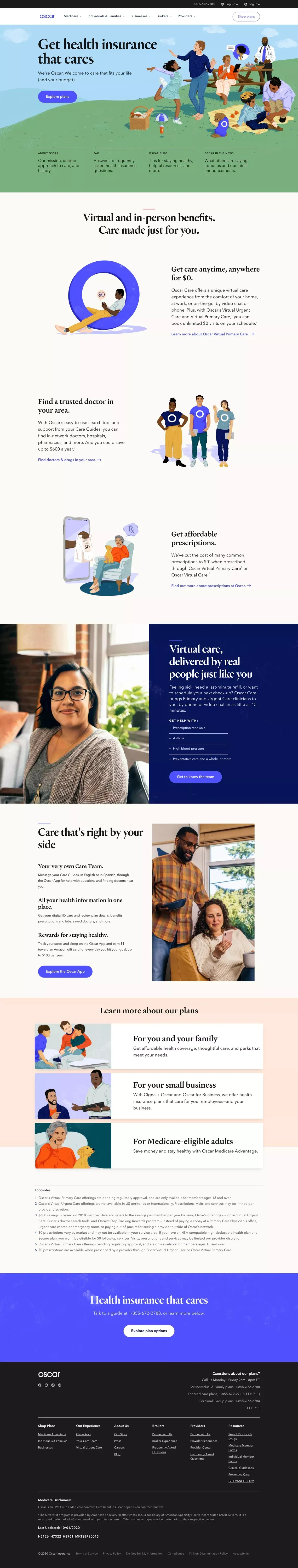 Oscar | Smart, simple health insurance. - Landing design