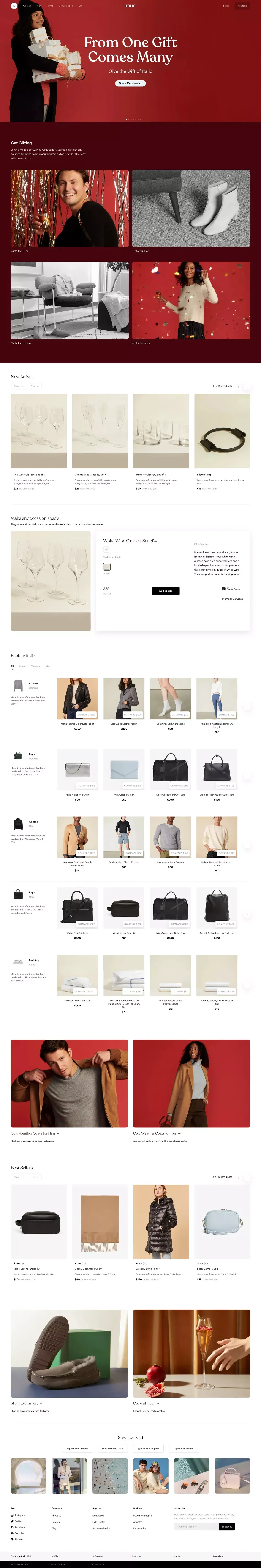 Italic | Luxury without labels. - Ecommerce design