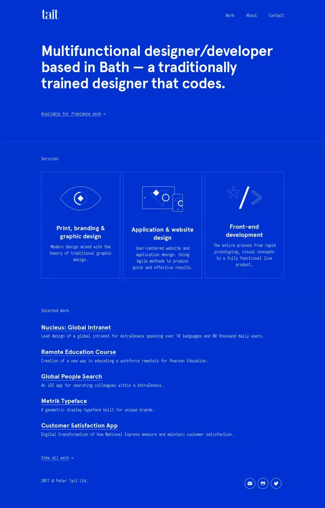 Peter Tait - Designer/Frontend Developer - Portfolio design
