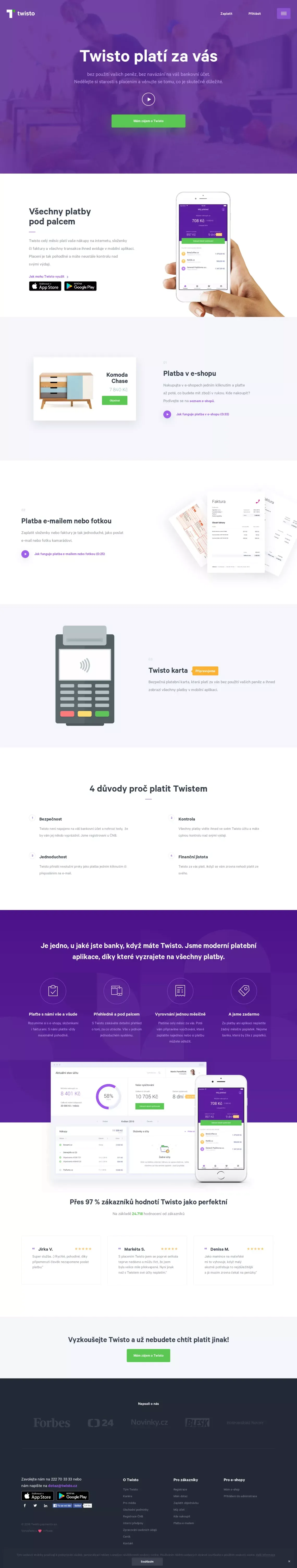 Twisto.cz | Okamžitý nákup s platbou později - Landing design