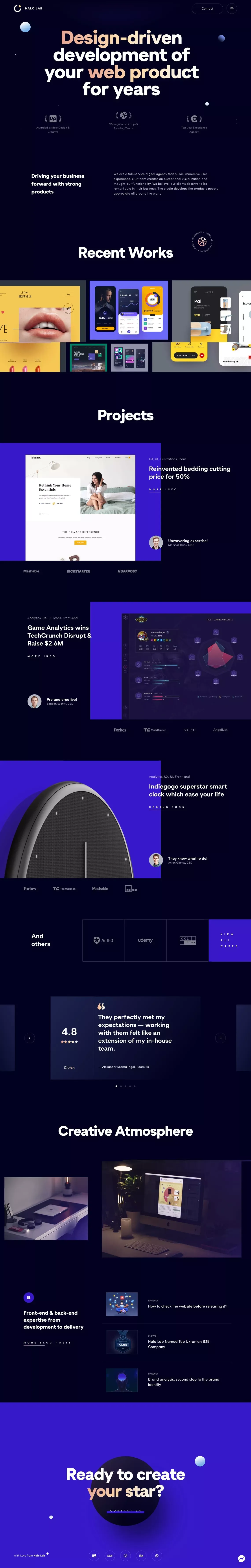 Home Page - Halo Lab - Portfolio design
