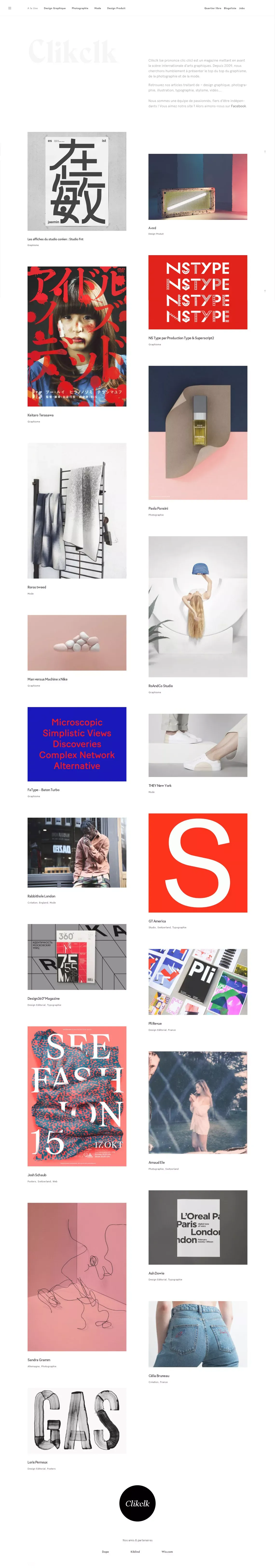 Clikclk - Blog de Graphisme, Photographie & Mode - Blog design