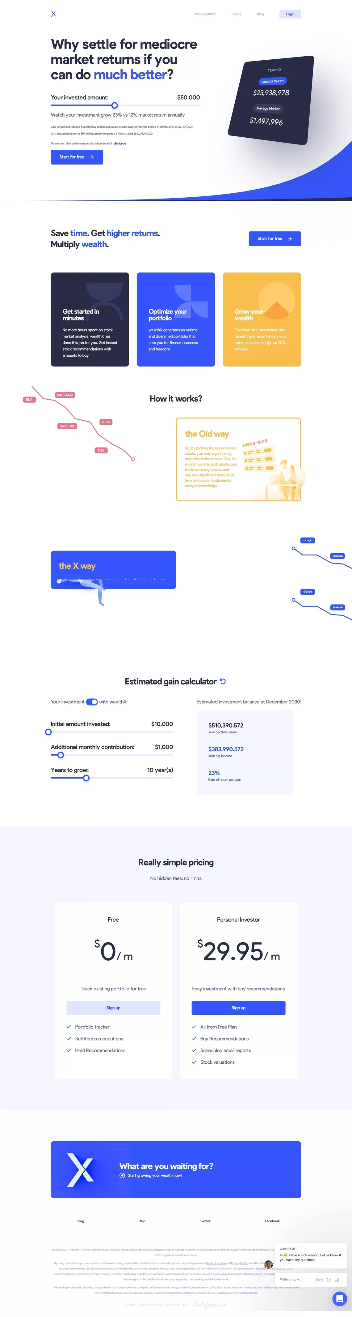 https://wealthx.ai/ - Landing design
