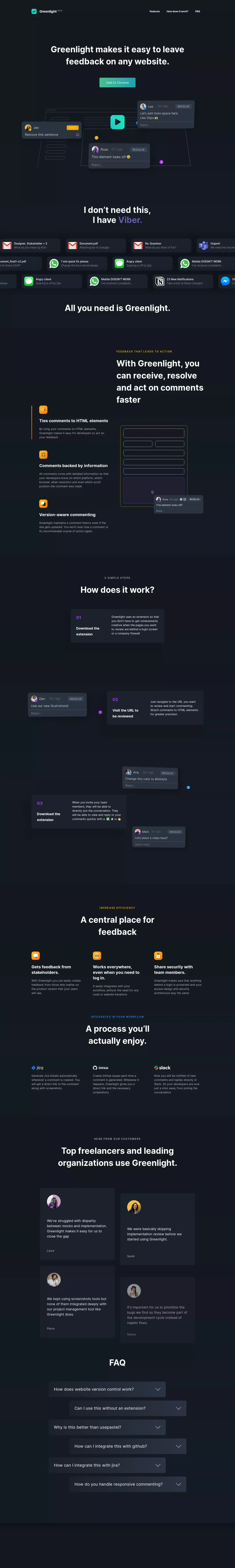 Feedback that closes the gap - Greenlight - Landing design