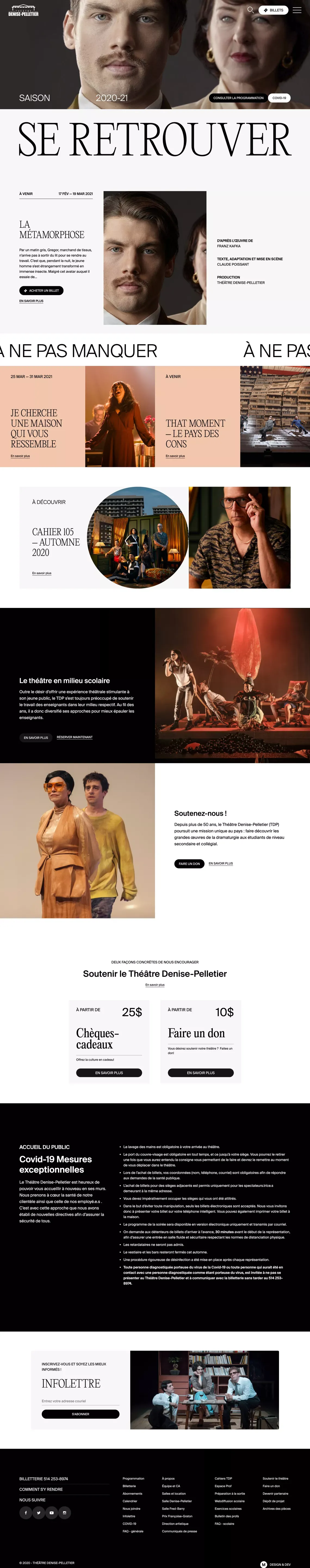 Théâtre Denise-Pelletier - Landing design