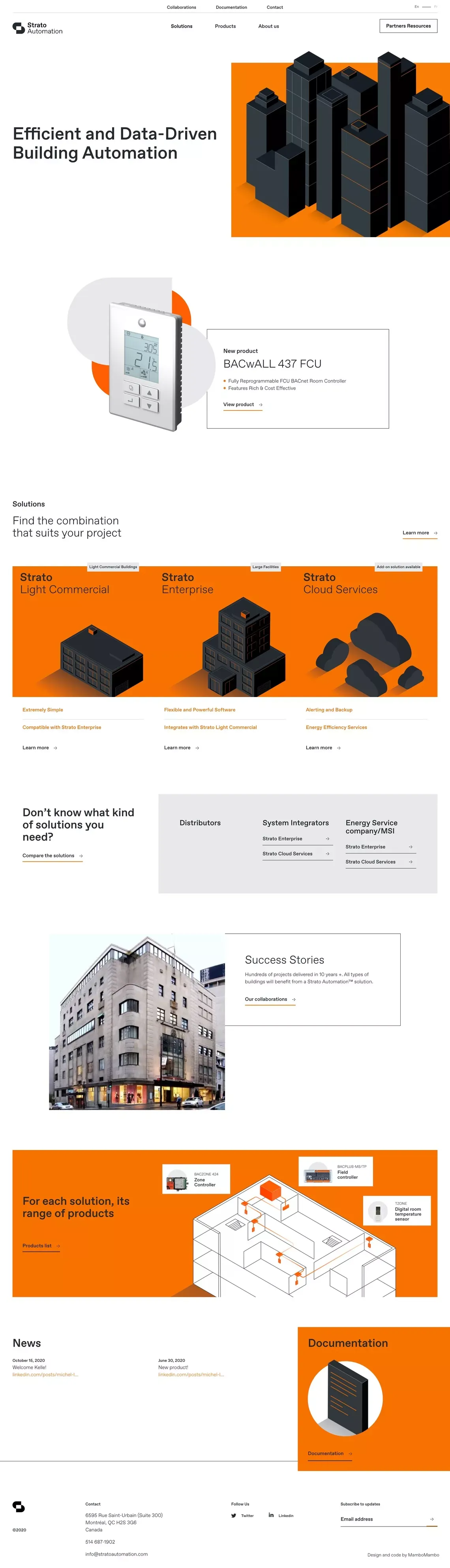 Strato Automation — Simple, Open and Intelligent Building Automation			 - Landing design
