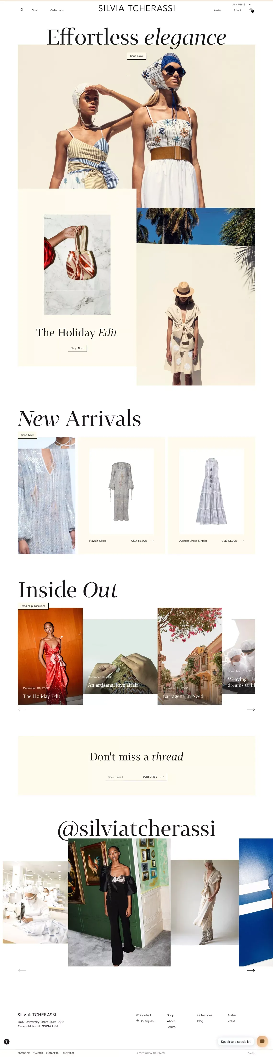 Effortless elegance | Silvia Tcherassi - Ecommerce design