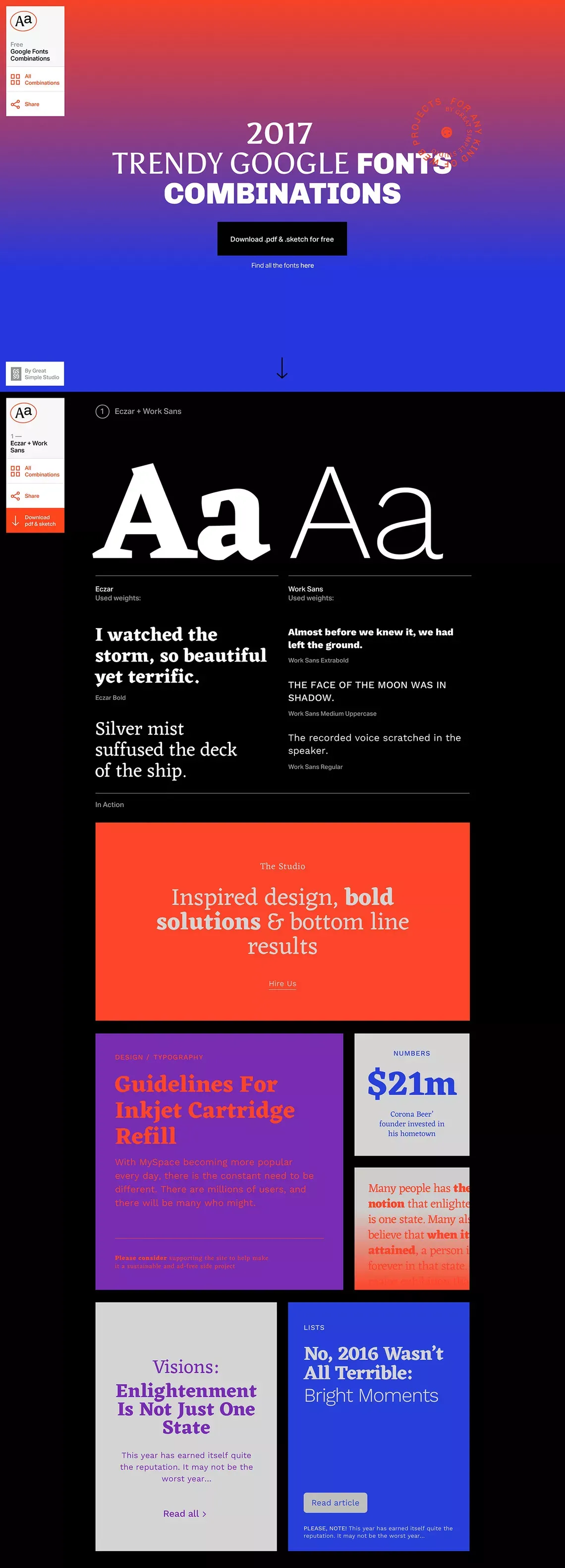 2017 Trendy Google Fonts Combinations - Other design