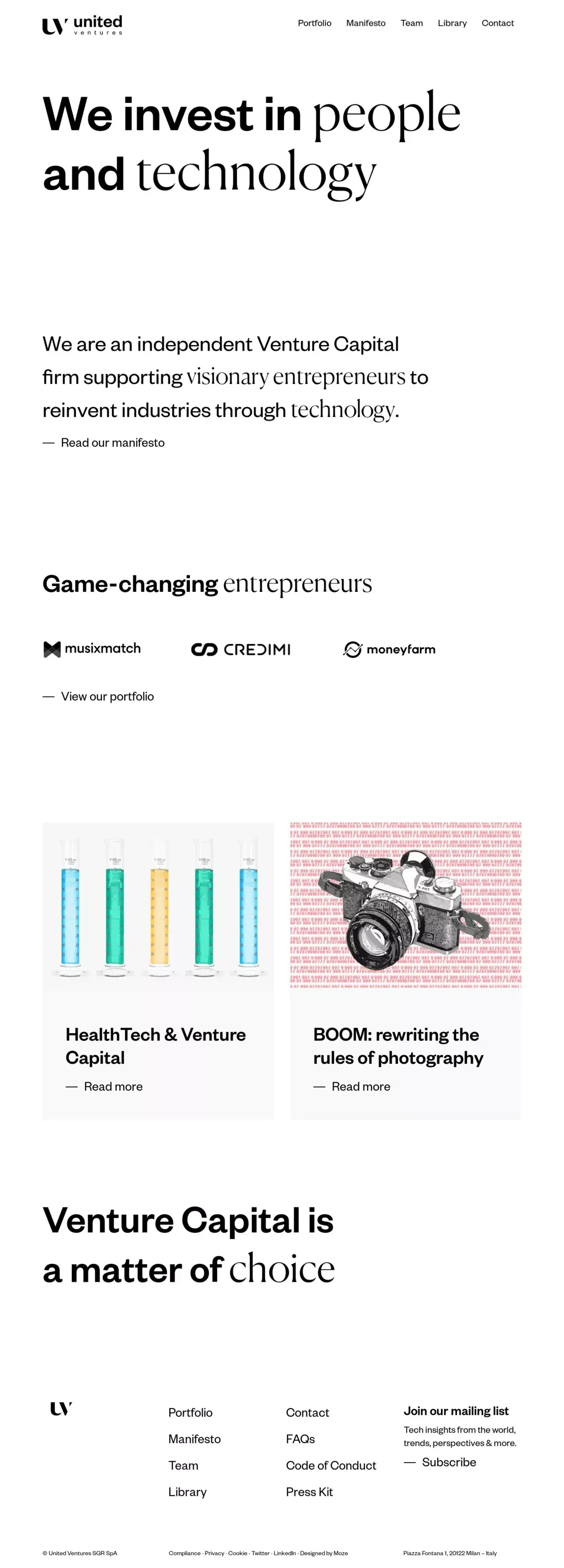 United Ventures — We invest in people and technology - website design