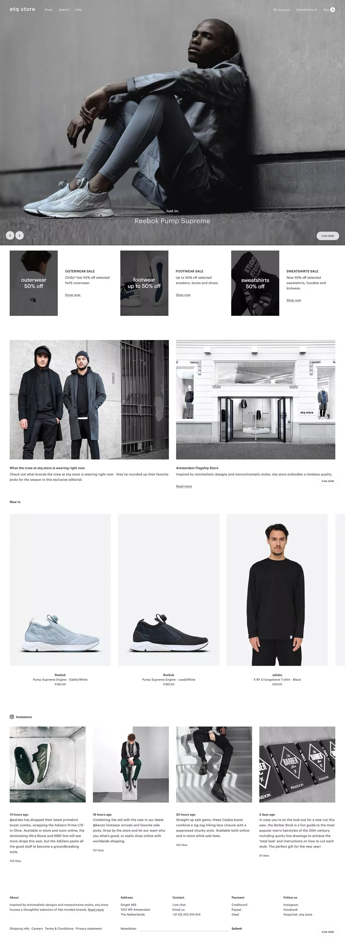 Home | etq store - Ecommerce design