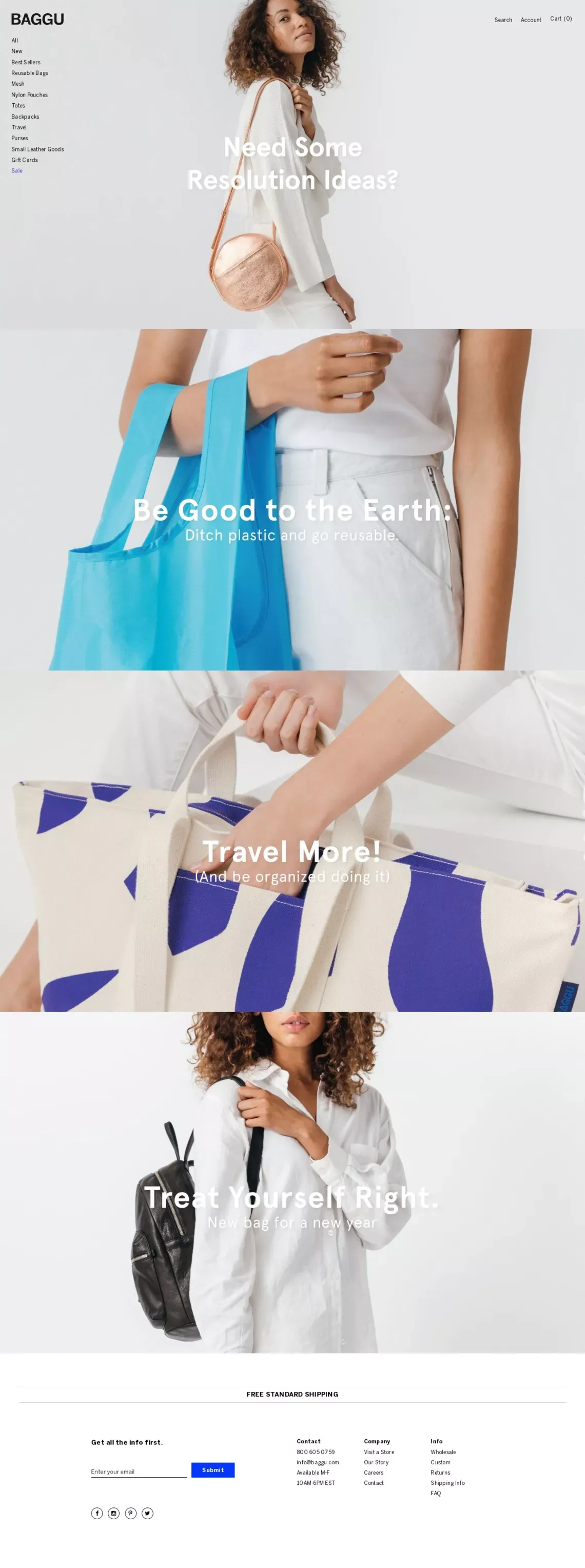 BAGGU | Bags, Clutches, and Accessories - Ecommerce design