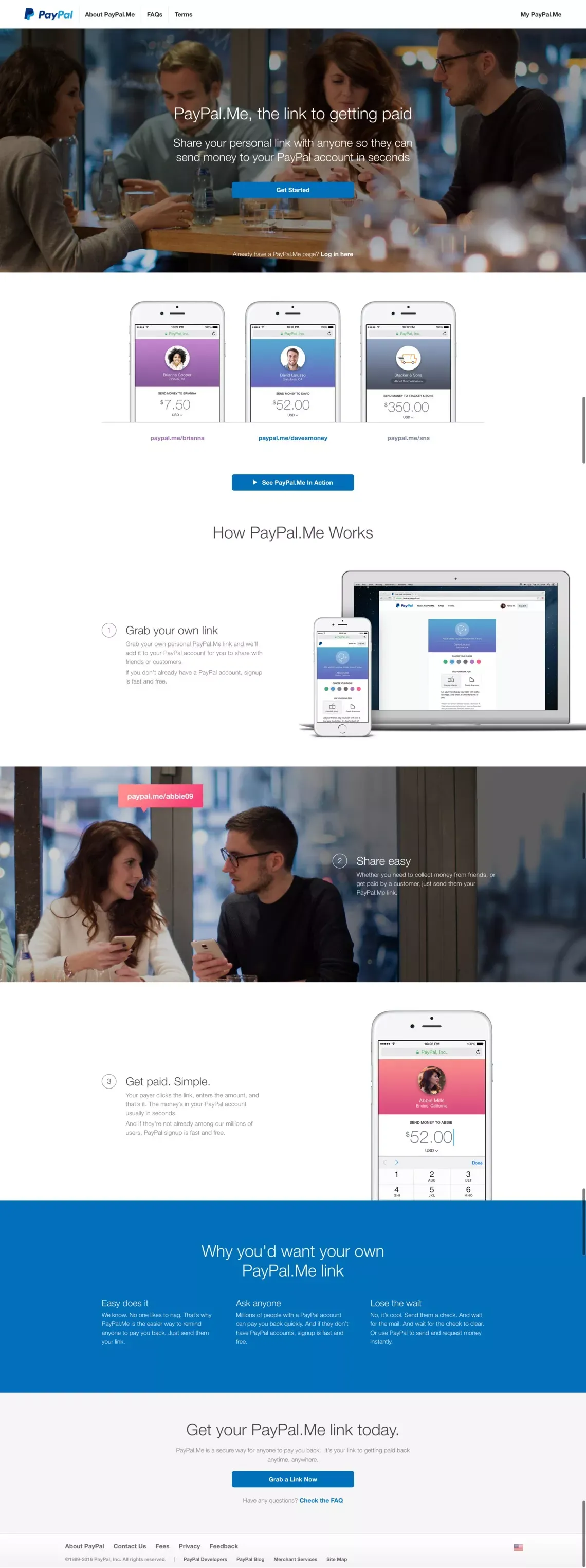PayPal.Me - Landing design