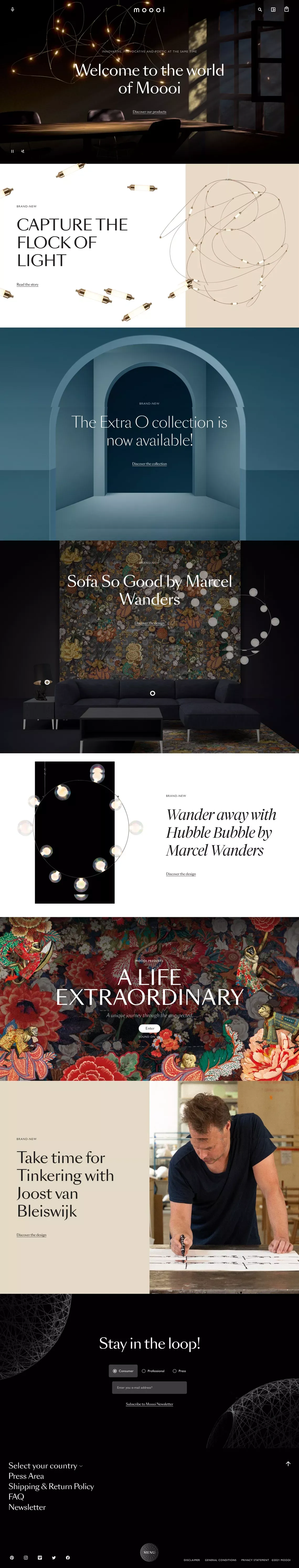 Homepage - Moooi - Ecommerce design