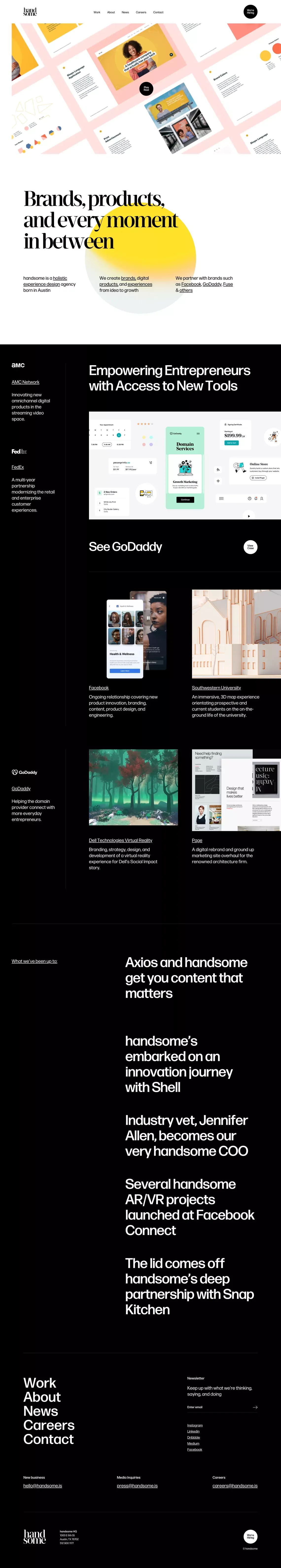 handsome - A Brand and Digital Experience Design Agency - Portfolio design