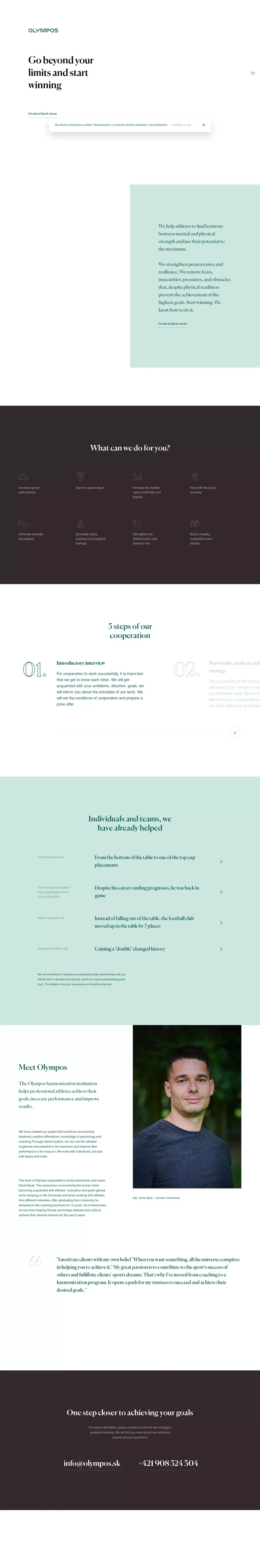 Go beyond your limits and start winning | Olympos - website design