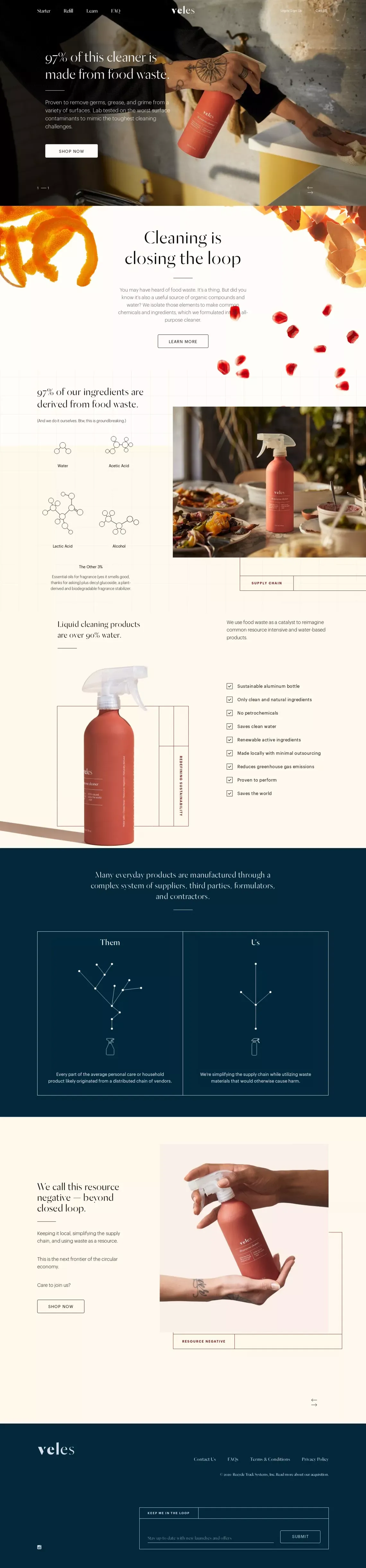 Veles - Ecommerce design