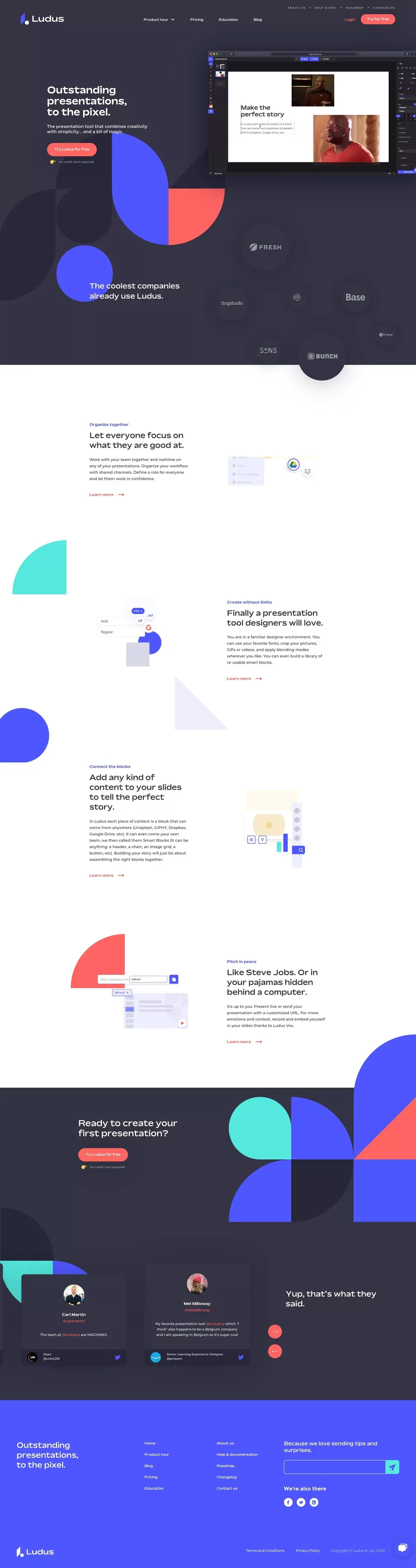 Ludus - Landing design