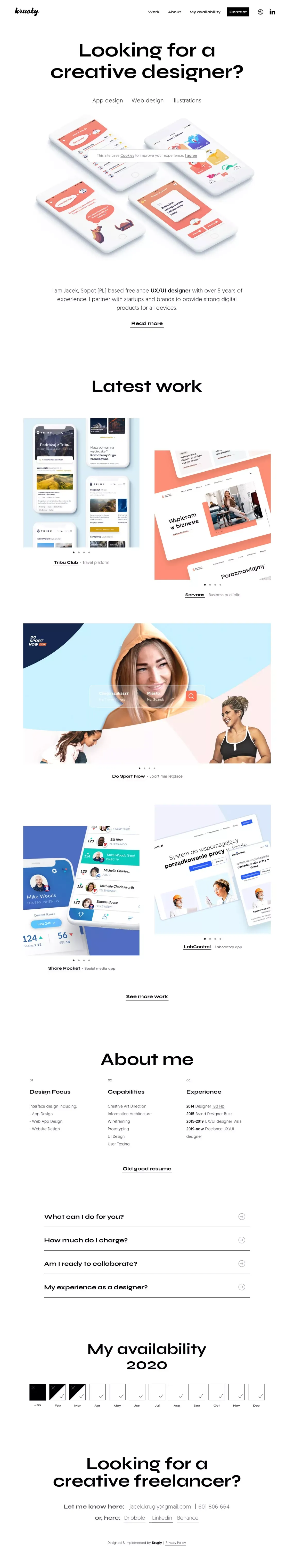 Freelance UX/UI designer - website design