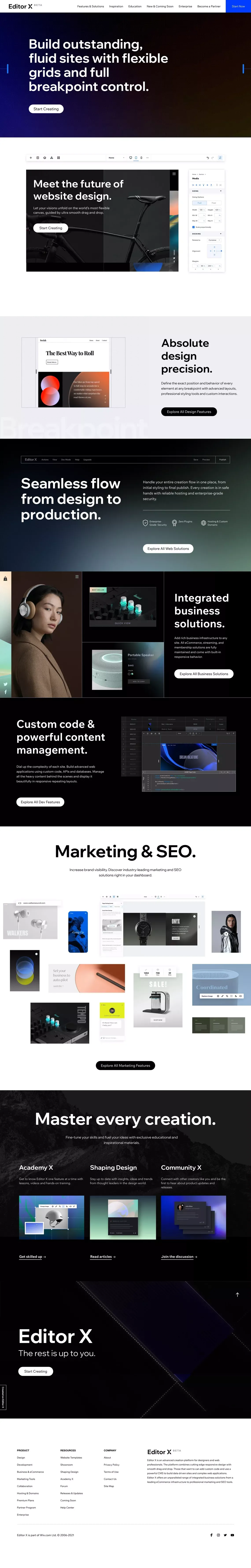Responsive Web Design | Website Creation | Editor X - Landing design