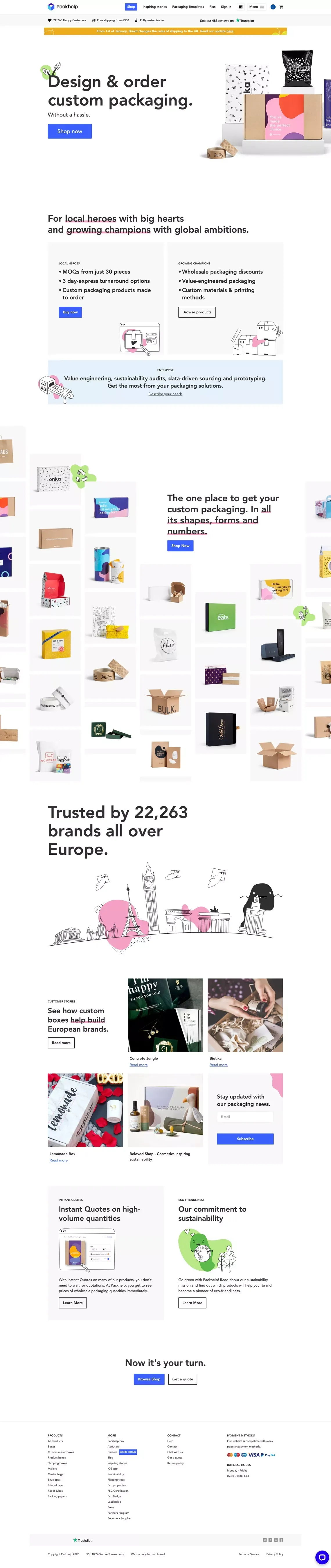 Design & Order Your Custom Packaging Online | Packhelp - Landing design