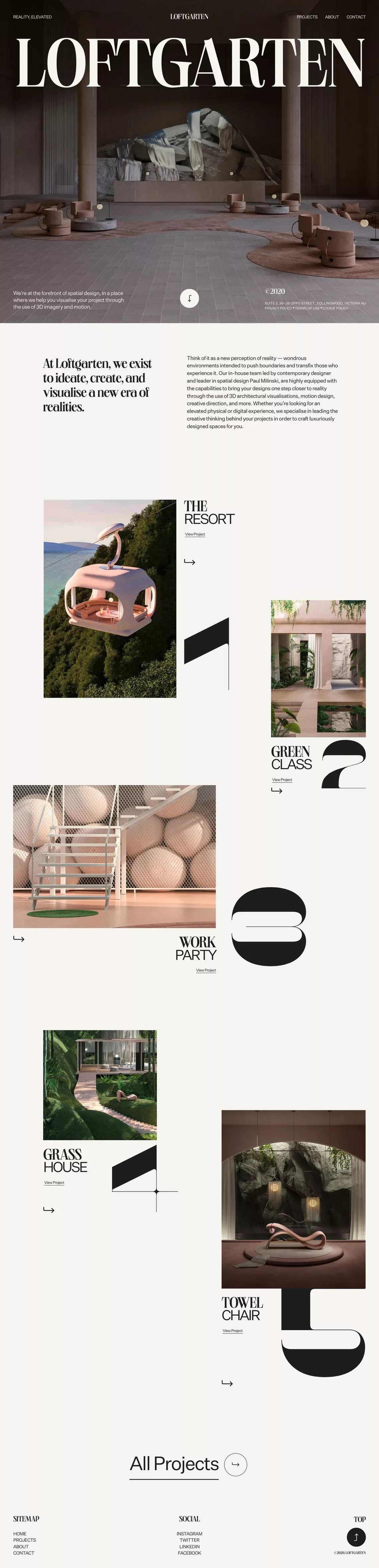 Loftgarten - Portfolio design