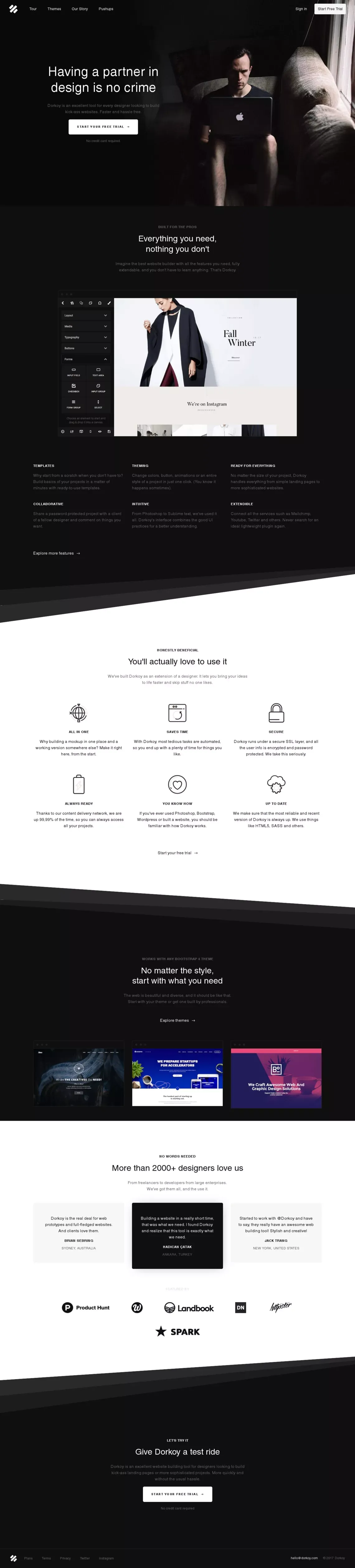 Dorkoy - An excellent tool for every kick-ass designer - Landing design