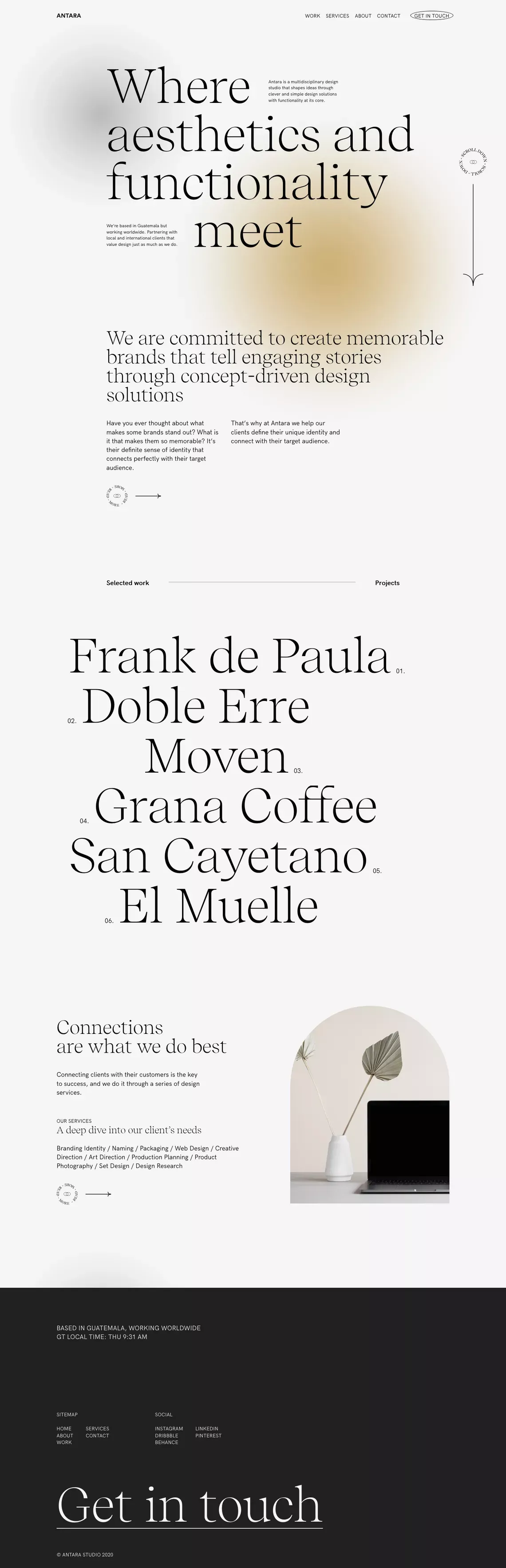 Antara Studio - Home - Portfolio design