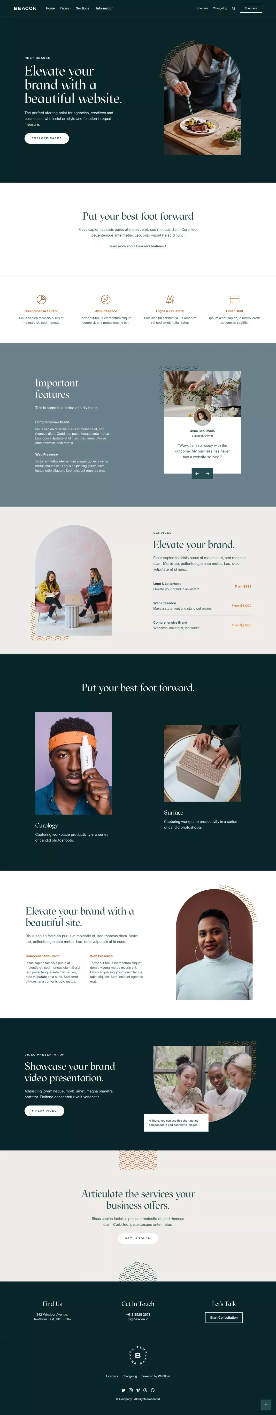 Beacon - Webflow Website Template - Template design