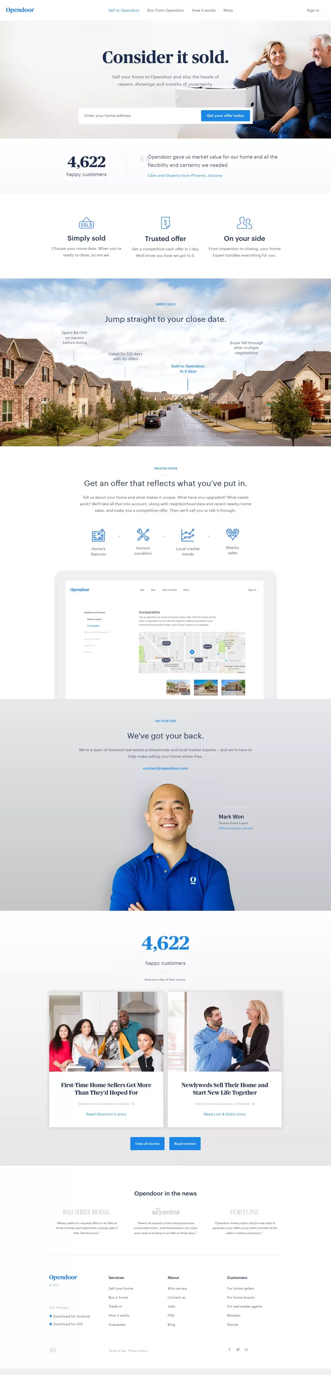 Opendoor - Landing design