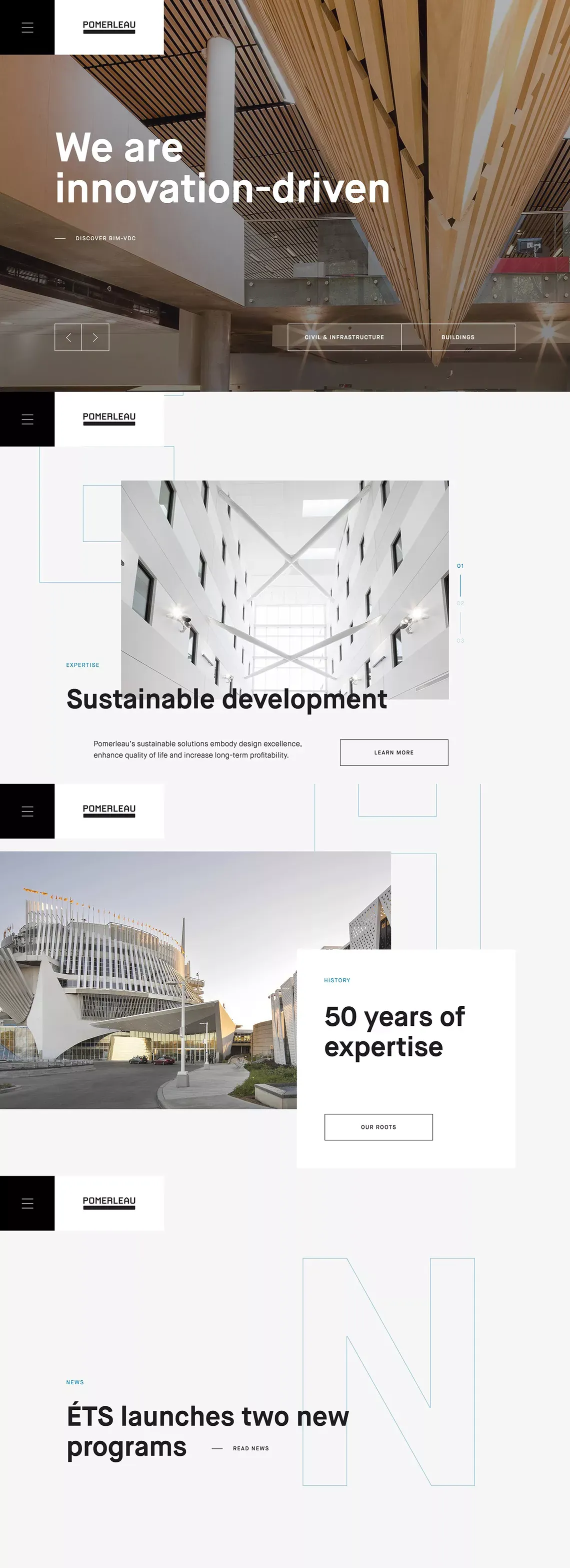 Pomerleau - Entrepreneur et gestion de projet de construction en batiments, civil, commercial, industriel - Other design