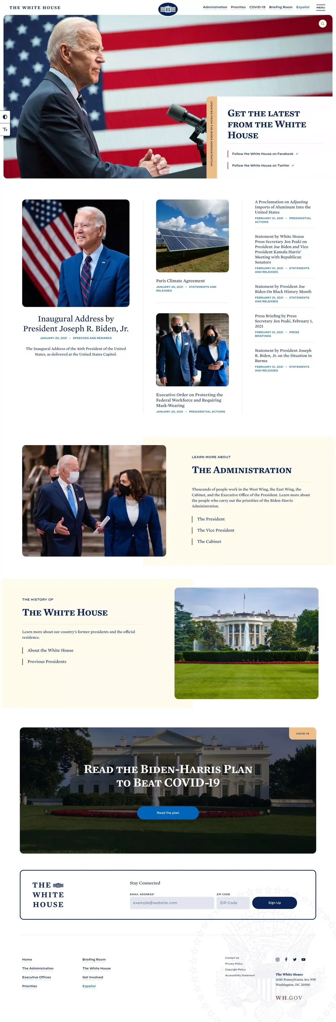 The White House - Blog design