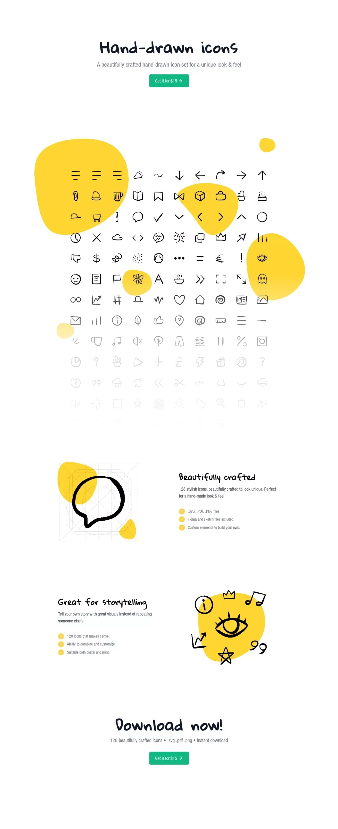 Hand-drawn icons - website design