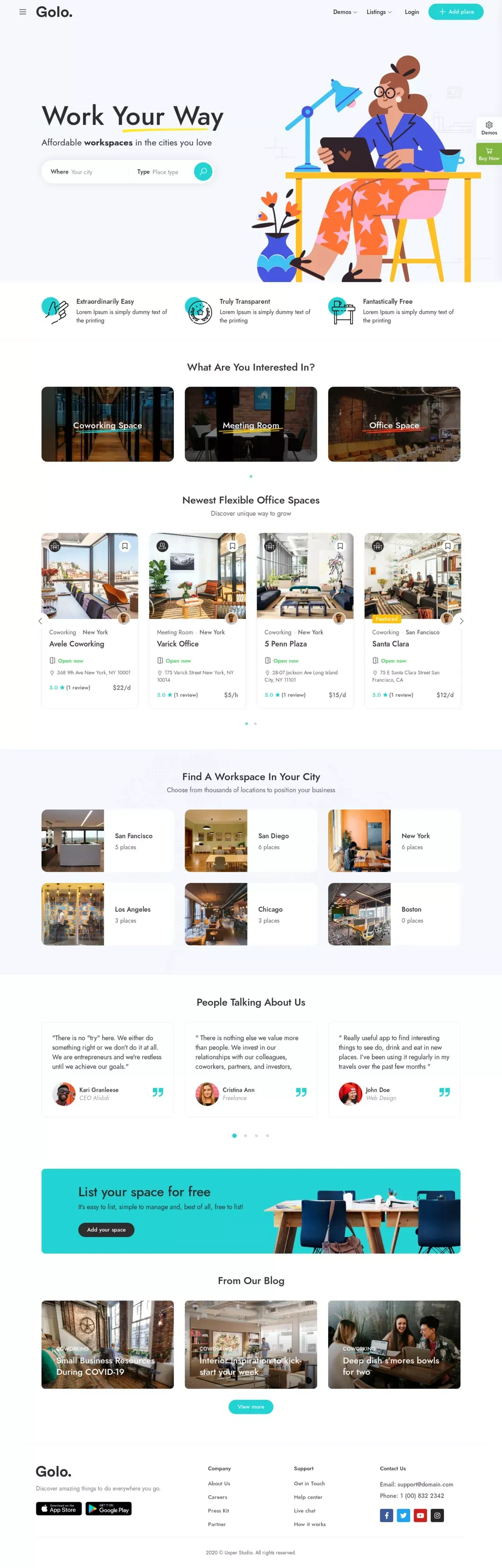 Workspace – Workspace Listing WordPress Theme - website design