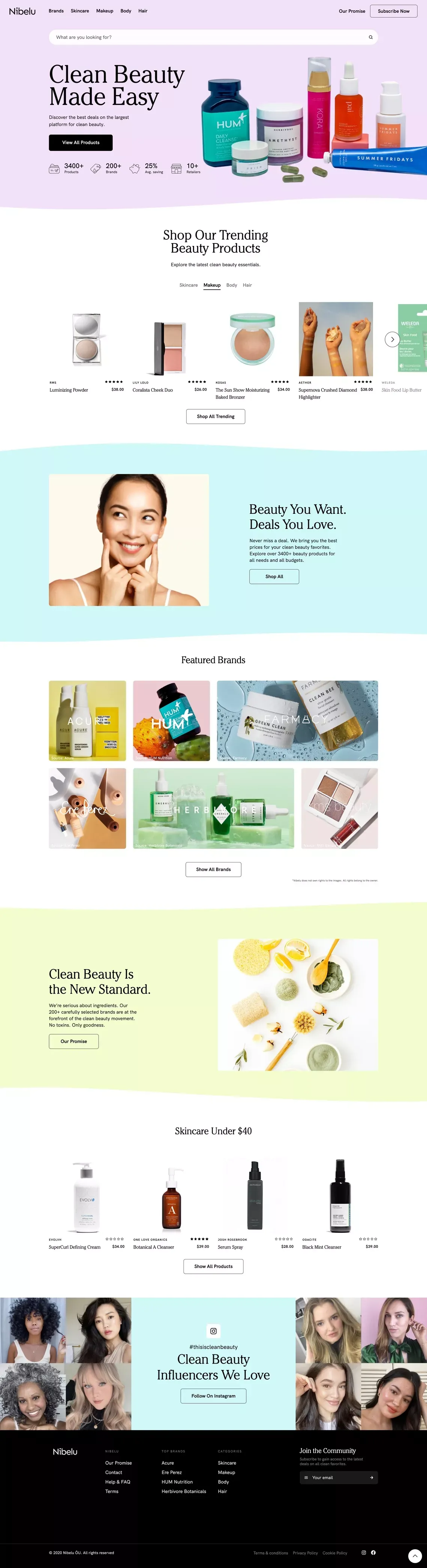 Clean beauty made easy | Nibelu - Ecommerce design