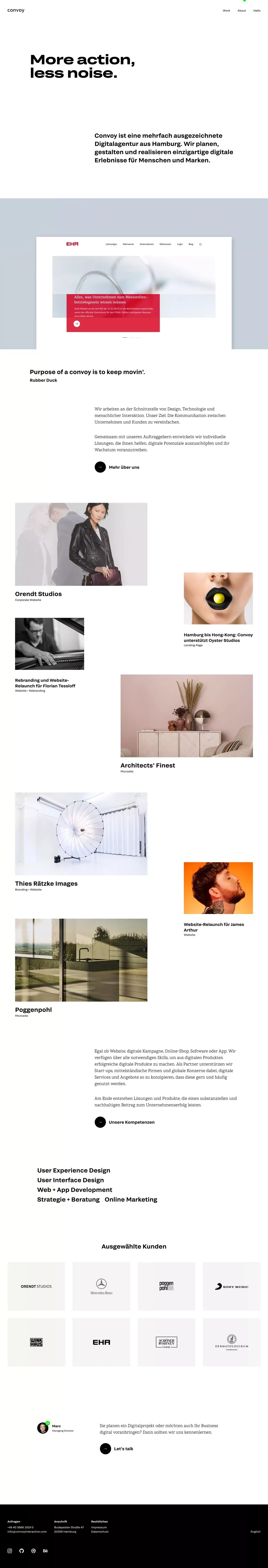 More action, less noise. - Convoy Interactive - Portfolio design