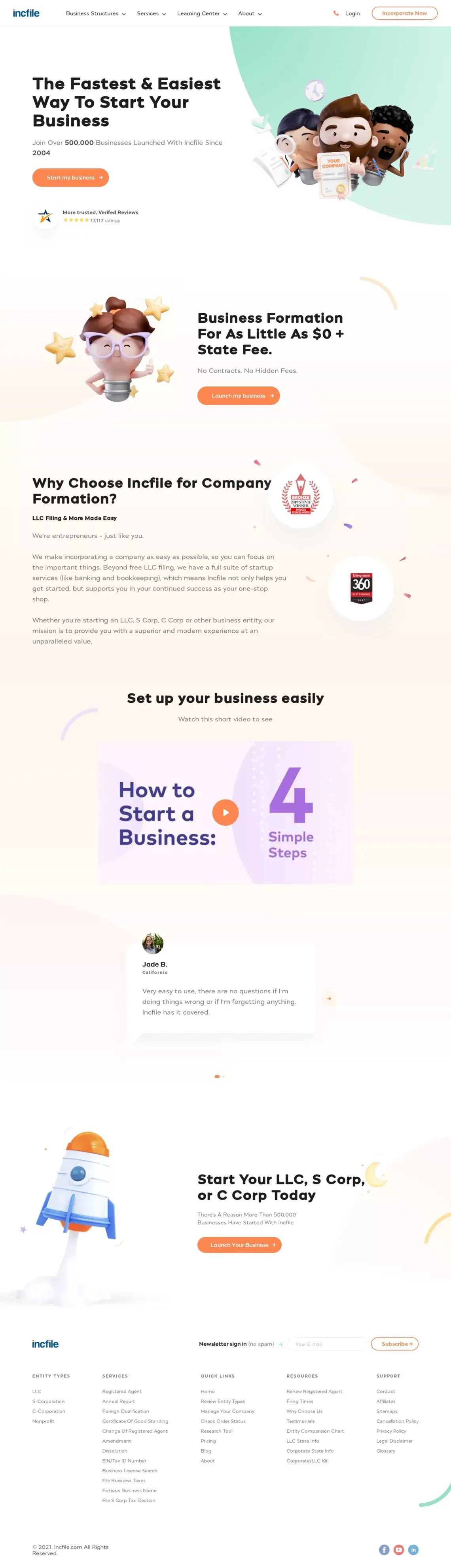 LLC Filing & Business Formation - Start Your Company Today - website design