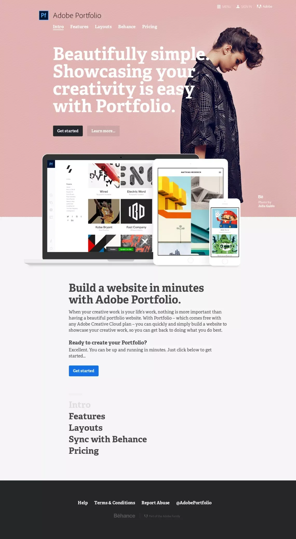 Adobe Portfolio | Build your own personalized website - Landing design