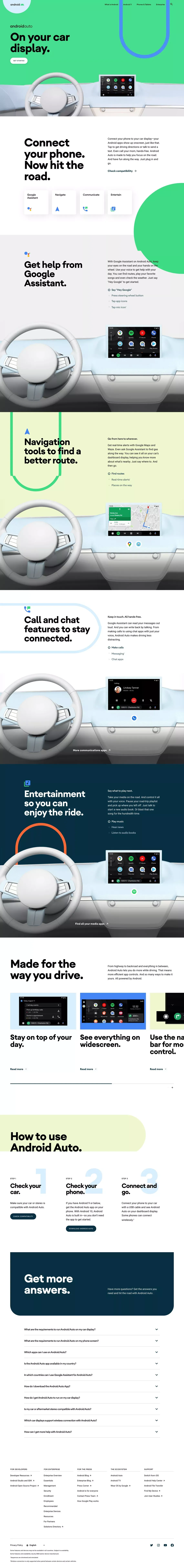 Android Auto | Android - Landing design
