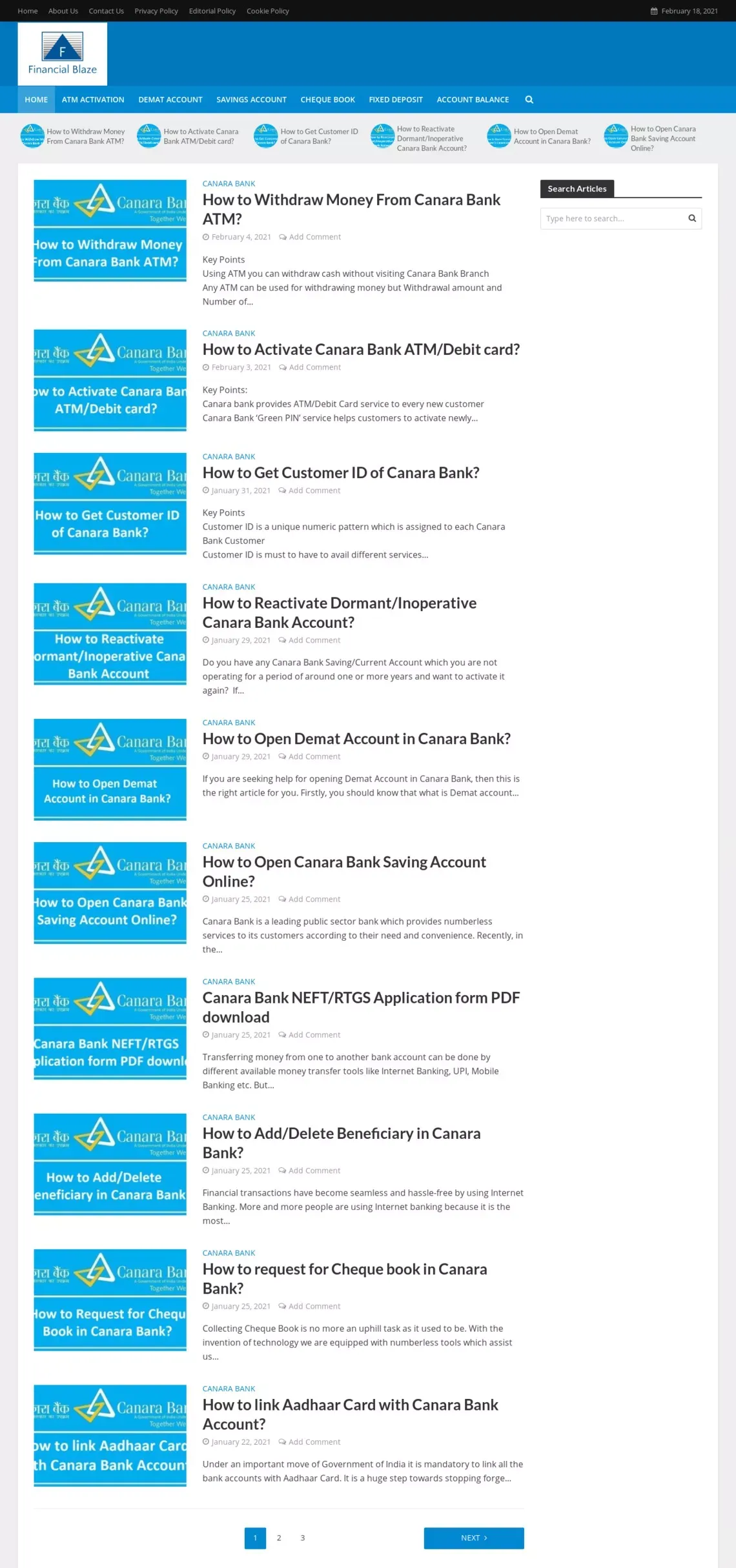 Financial Blaze - Your Online Finance Companion - website design