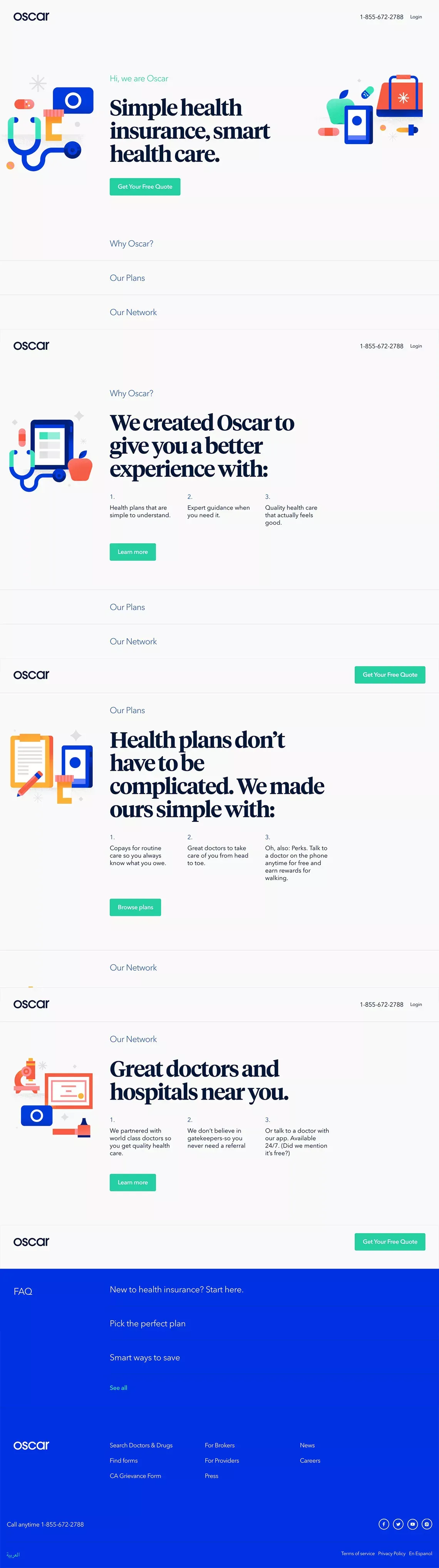 Oscar | Smart, simple health insurance. - Landing design