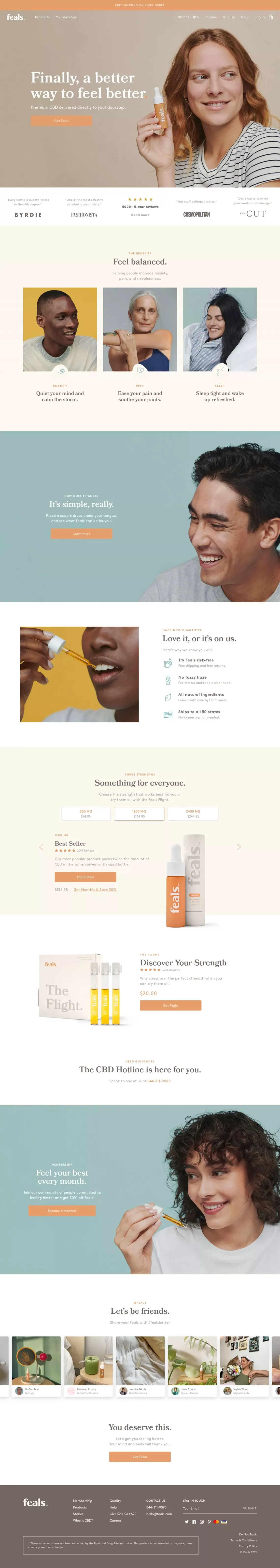 Feals - Ecommerce design