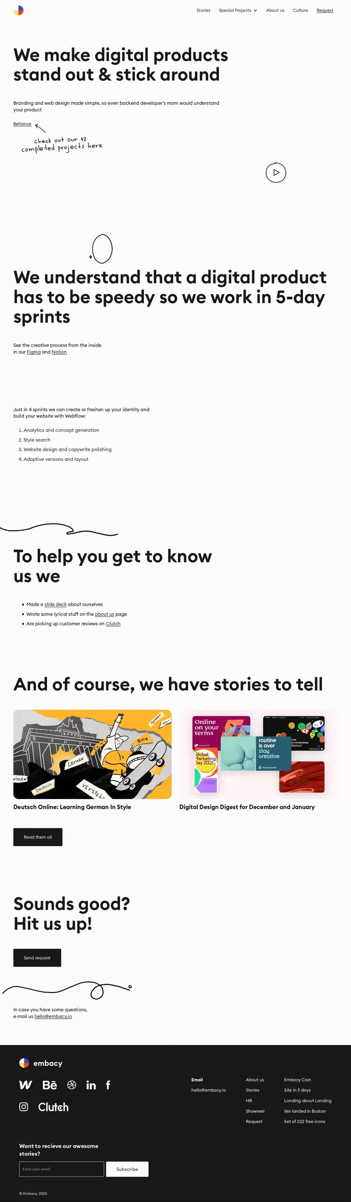 embacy  — branding & websites for digital products - Portfolio design