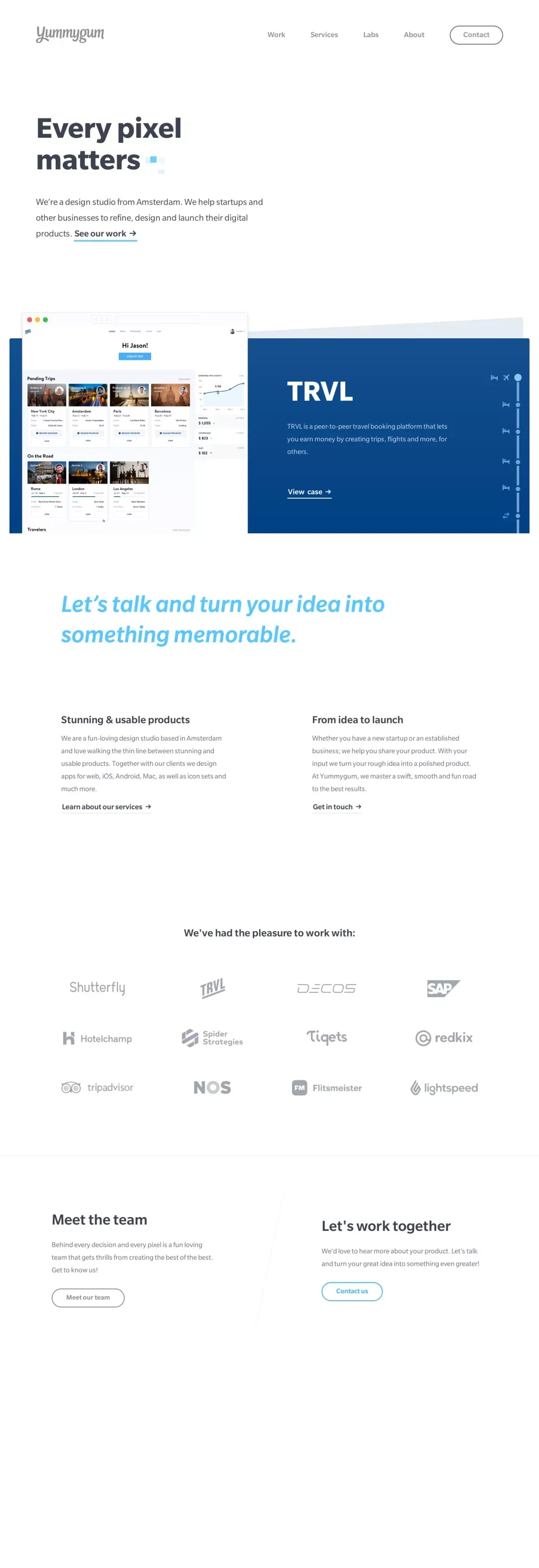 Yummygum - Home - Portfolio design