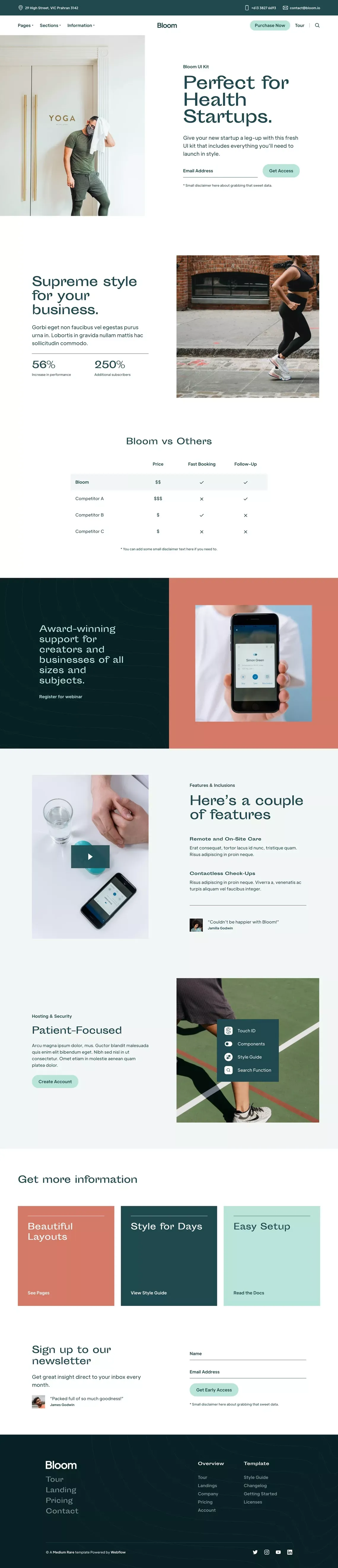 Bloom - Health Webflow Template - Template design