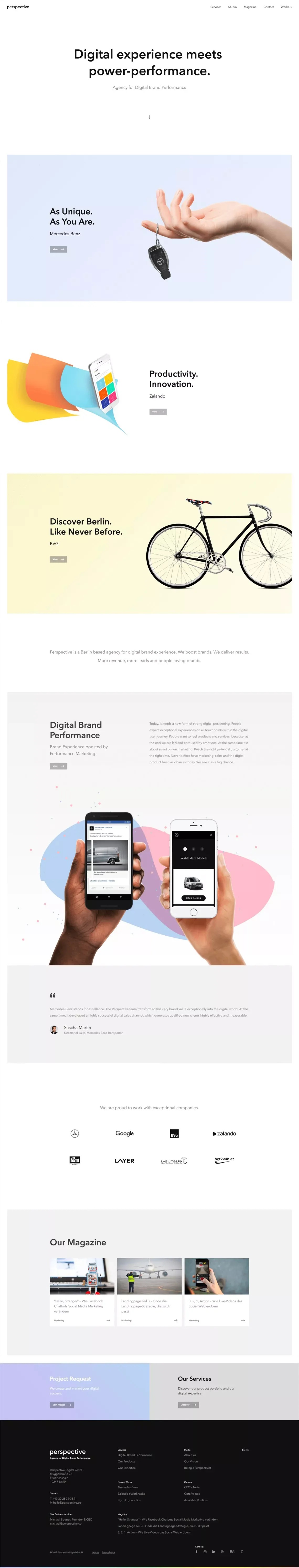 Perspective - Agency for Digital Brand Performance - Portfolio design