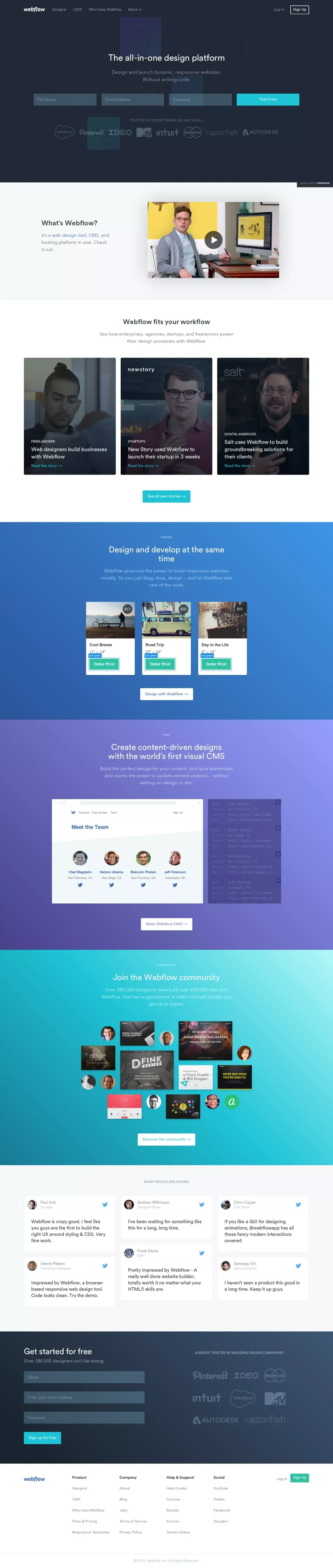 Webflow | Responsive web design tool, CMS, and hosting platform - Landing design