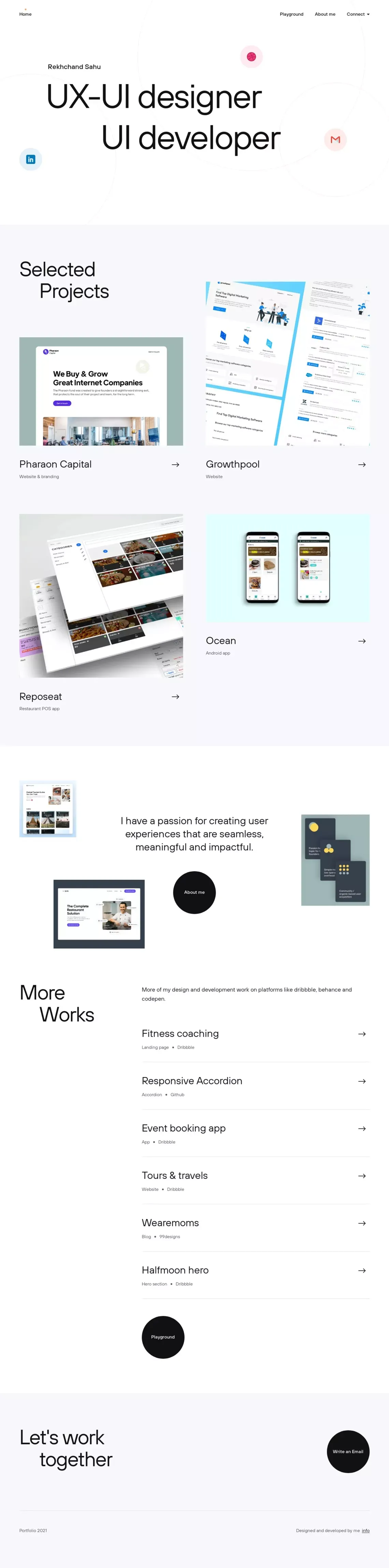 Rekhchand Sahu — Home - Portfolio design