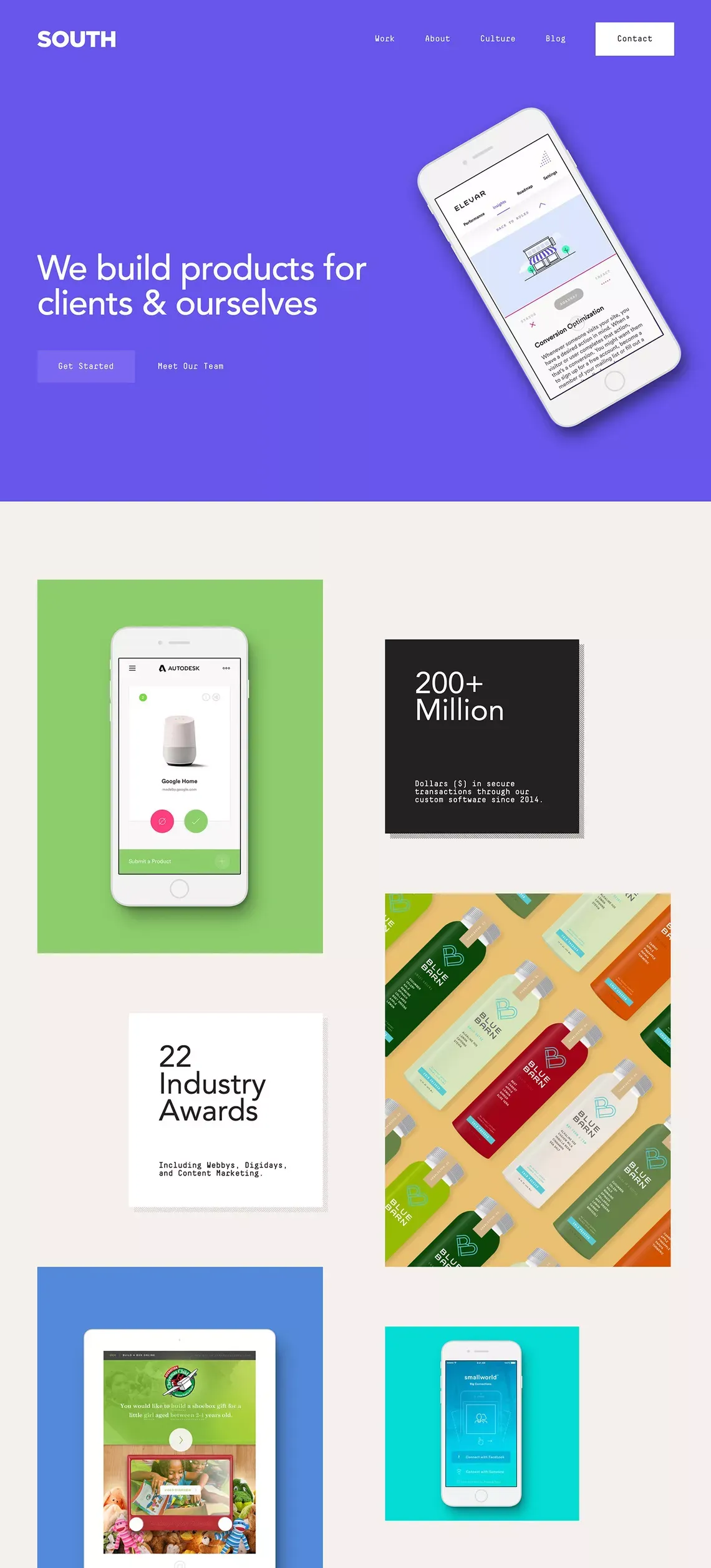 SOUTH | Digital Agency | Strategy, Design, Development, and Analytics - Portfolio design