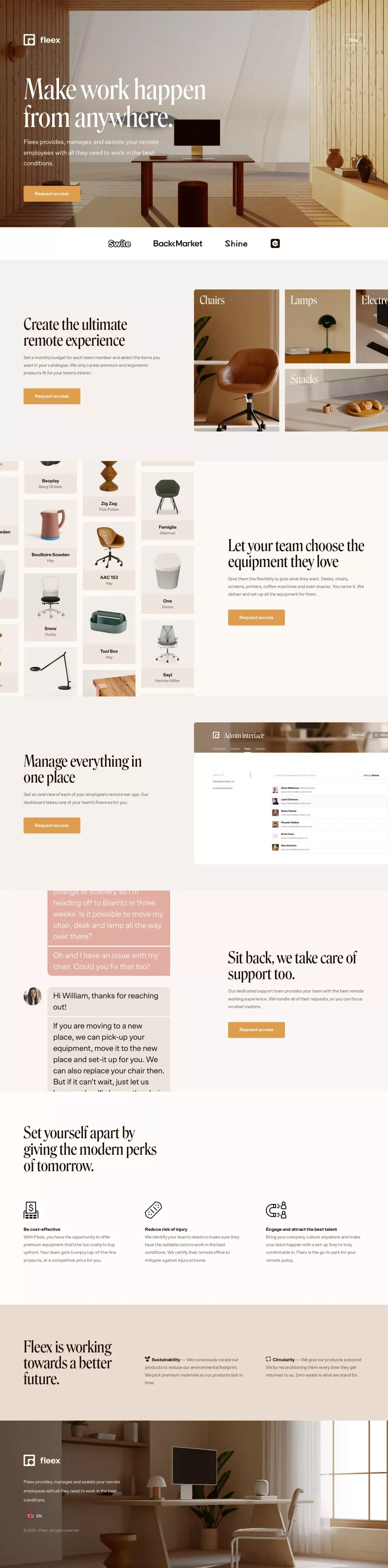Fleex - Make work happen from anywhere - Landing design