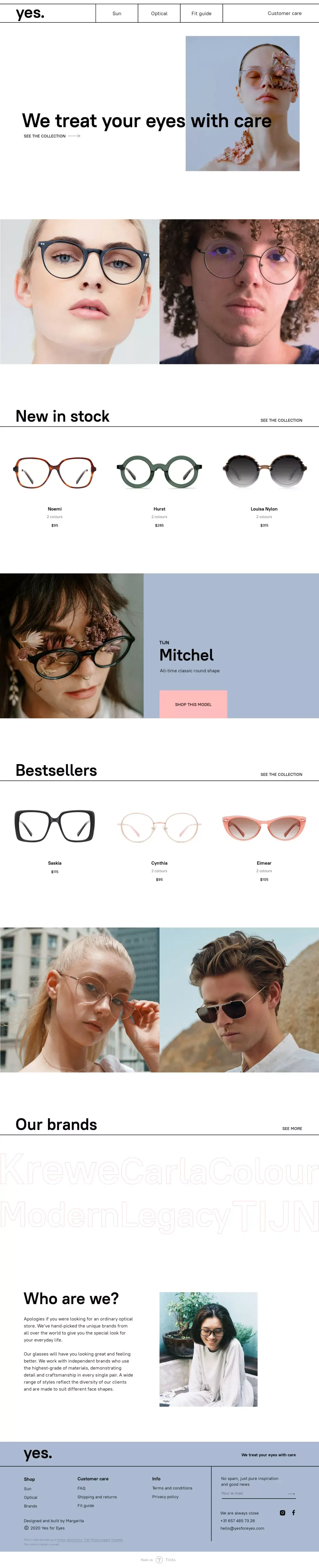 Yes for Eyes - Ecommerce design